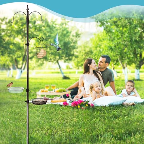YINGYM Bird Feeder Stand Pole, 77 Inch Bird Feeding Station for Outside - size: 77 Inches without Squirrel Baffle
