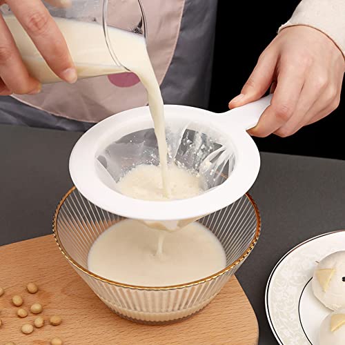 2 Pcs Fine Mesh Strainers,Sieve Fine Mesh with Handle Juice Strainer Yogurt Sieve for Soy Milk Coffee Milk Juice Tea Honey and Wine(SIZE:200Mesh)