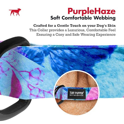 Tuff Pupper Premium Adjustable Dog Collar for Small Boy & Girl Dogs, Stylish Pattern Collars Designed in USA, Quick Release Buckle, PurpleHaze Print, Small (0.7 Inch Wide x 8-12 Inch Neck) - color: PurpleHaze, size: Small