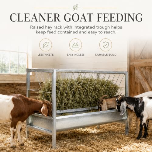 94 Gallon Livestock Hay Feeder, Large Capacity Outdoor Feed Storage Bin