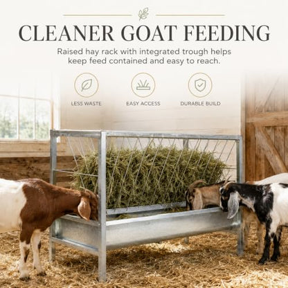 94 Gallon Livestock Hay Feeder, Large Capacity Outdoor Feed Storage Bin