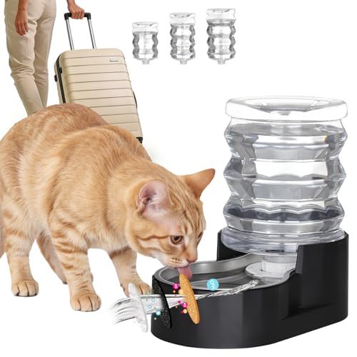 RIZZARI 5L Filtered Cat Water Dispenser: Fresh Water for Indoor Cats - color: Dark Black, size: 5L