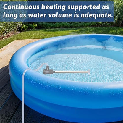 1500W Submersible Water Heater Portable Electric Pool and Hot Tub Immersion Water Heater with Temp Control, WiFi Timer for Bathtub, Spa, Swimming pool, above ground pool and Inflatable Pool