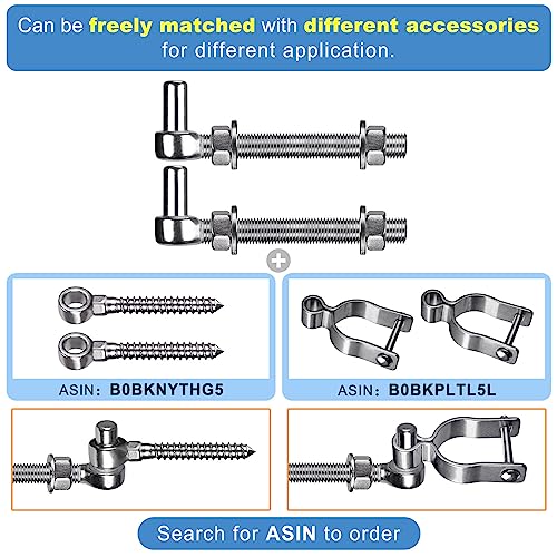 Insaga M16x 6'' J-Bolt Gate Hinge, 304 Stainless Steel J-Bolt Post Hinge for Farm Gate, 5/8" Male Pin J-Bolt Hinge for Chain Link Fence Gate, Gate Hinges for Metal Gates (4Pcs) - color: M16-6''-4PCS