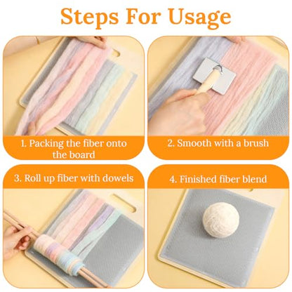 4 Pcs Wool Blending Board Carding Brush Set, Wool Hand Carders, Wooden Carding Brush, Felted Carder for DIY Projects, Felt Needle Project Craft