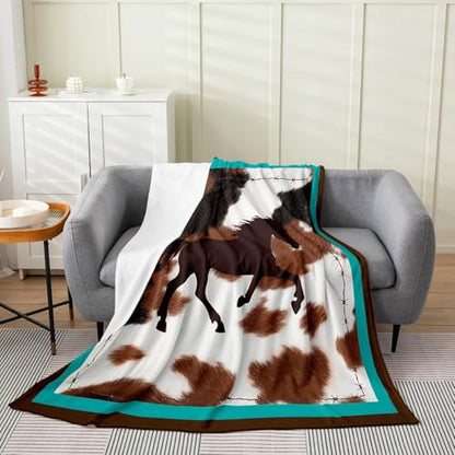 Feelyou Horse Western Cowboy Bed Blanket Twin 60" x80 All Season - color: Multi 24, size: Twin