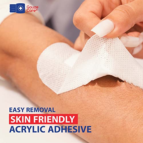 GauzeCare Island Dressing 6x6 (inch) 25 Pcs| Individually Packed Sterile Bordered Dressing | 4x4 Non-Stick Pad in Center with Acrylic Adhesive Borders| Water-Resistant Adhesive Pads for Wound Care - size: 6x6 Inch - 25 Dressings