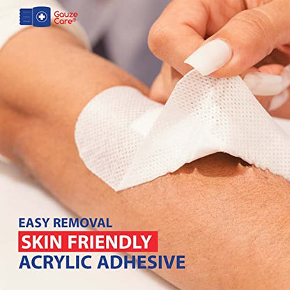 GauzeCare Island Dressing 6x6 (inch) 25 Pcs| Individually Packed Sterile Bordered Dressing | 4x4 Non-Stick Pad in Center with Acrylic Adhesive Borders| Water-Resistant Adhesive Pads for Wound Care - size: 6x6 Inch - 25 Dressings