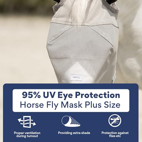 Warmblood Fly Mask Without Ears, UV Protection, Oversize