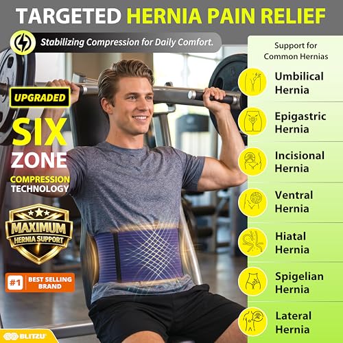 BLITZU Umbilical Hernia Belt for Men Women. Abdominal Binder Support Truss - size: Large-X-Large