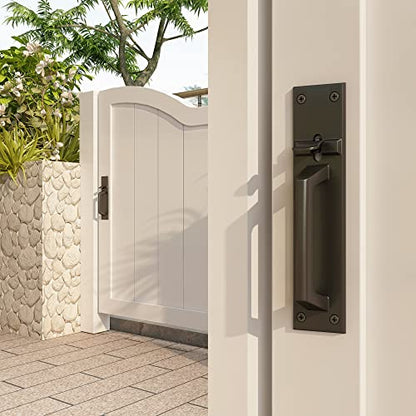Sdstone Heavy Duty Gate Latch for Wooden Fence，Two Sided Gate Latch for Outdoor Fence， Door Latch Gate Hardware for Wooden Gates, Pool Gate, Backyard, Garden（Black） - style: GL-2