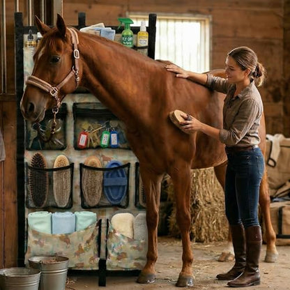 Horse Trailer Organizer & Grooming Bag, Heavy Duty Hanging Door Caddy