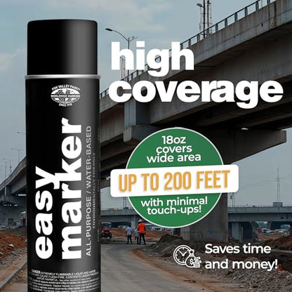 Fox Valley Easy Marker Inverted Spray Paint 16oz Pack of 3, Black - color: Black