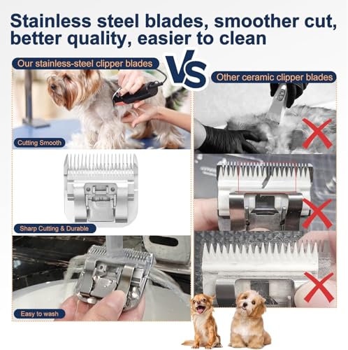 7FC Clipper Blade Compatible with Andis, Wahl and Oster Dog Clippers,3 PACK - color: 7FC 3PACK