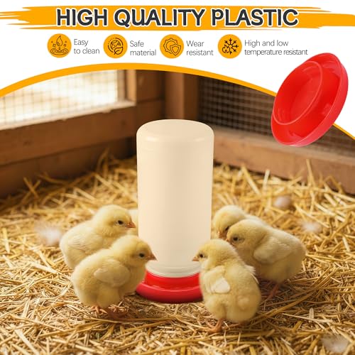 Enhon 2 PCS 2 Sizes Quail Waterer Base, Quail & Chick No Drown Water Base
