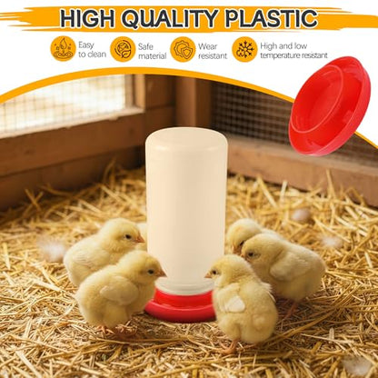 Enhon 2 PCS 2 Sizes Quail Waterer Base, Quail & Chick No Drown Water Base