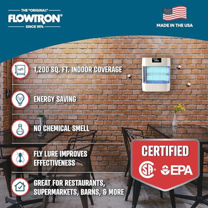 Flowtron Indoor Fly Stun Unit, 80W UV, Pheromone Lure, 1200 Sq Ft