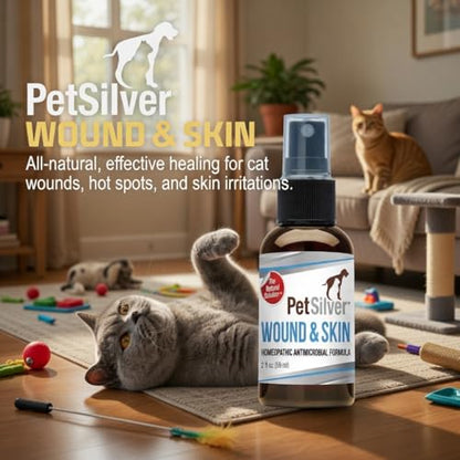PetSilver Wound Spray, Silver Spray for Cats, Made in USA, 2 fl oz - size: 2 oz
