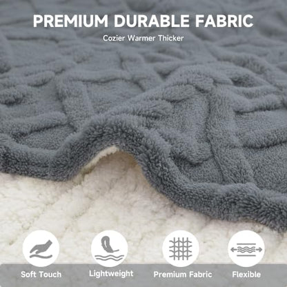 Heated Blanket Full Size, Soft Plush Electric Blanket,Grey - color: Grey, size: Full