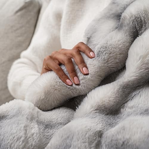 Mon Chateau 60" x 70" Dream Faux Fur Throw, Marble Print, Moonshadow Bubble | Cozy Layer Comfort For Couch, Bed Or Chair. Lightweight Polyester Fabric With Easy Machine Wash Care - color: Moonshadow Bubble