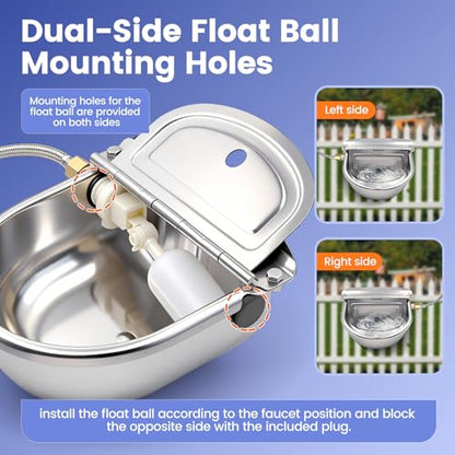 Automatic Dog Water Bowl Dispenser Outdoor, Wall Mountable