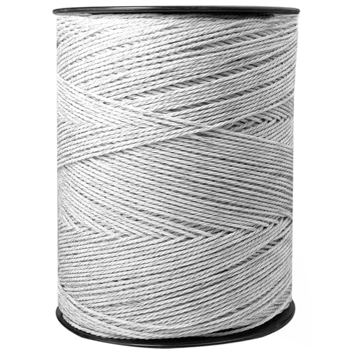 Electric Fence Polywire 1640ft (500m), 6-Strand Stainless Steel Conductors, Rust & UV Resistant, Portable Electric Fencing, High Conductivity, White | 6-strand stainless steel conductors, rust & UV resistant, portable fencing with durable reliable conduct