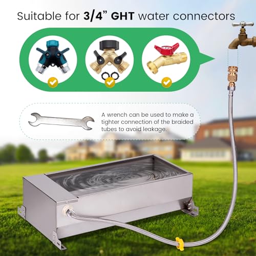Automatic Livestock Water Trough Large Capacity Outdoor 2 Gallon - size: 2 Gallons