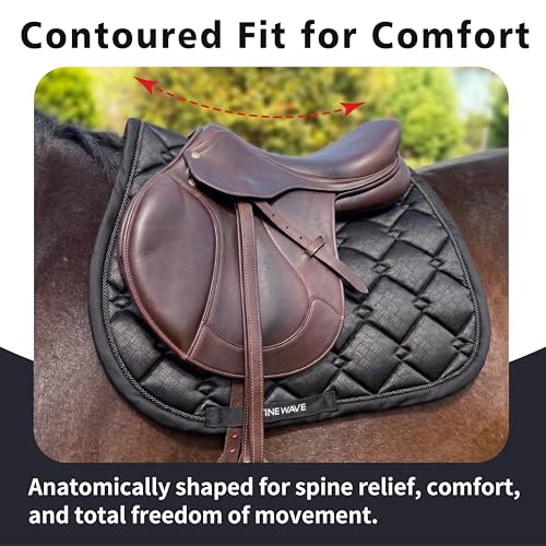 EQUINEWAVE Embossed All Purpose Saddle Pad - color: BLACK
