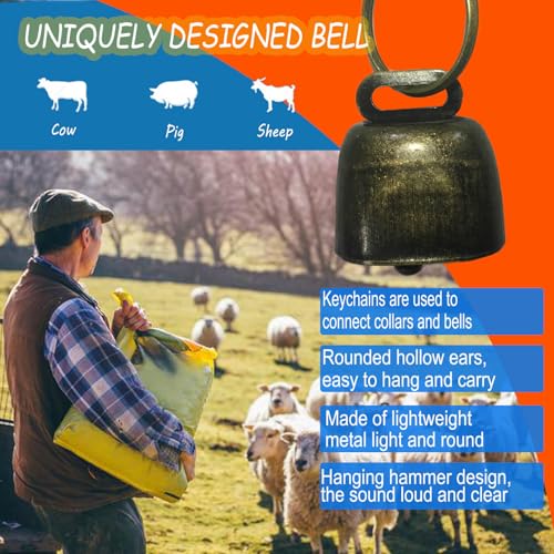 5 Pack Goat Collars Reflective Goat Collars with Grazing Copper Bells and Adjustable Nylon Collar with Anti-Lost Loud Bronze Bell for Farm Animal Goat Sheep Horse Cow(Size:L Neck:16-24") - size: L-Large (Neck 16-24")