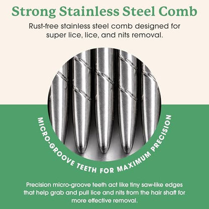 MAYDAY Lice Fighting Comb, Stainless Steel Removal Comb for Kids & Adults