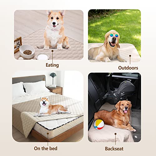 gogobunny Waterproof Armchair Covers for Pets, Anti Hair and Easy Care - color: Dark Beige/Light Beige, size: 30x30 Inch (Pack of 1)