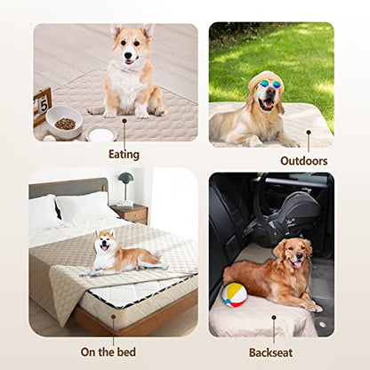 gogobunny Waterproof Armchair Covers for Pets, Anti Hair and Easy Care - color: Dark Beige/Light Beige, size: 30x30 Inch (Pack of 1)