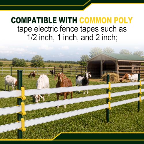Pangda 60 Pack T Post Insulators Electric Fence for Farm Polytape, Yellow - color: Yellow