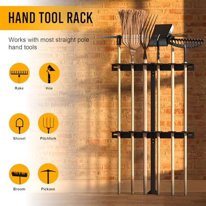 Trailer Tool Rack Shovel Holder with 6 Tool Holes, Classical Black - color: Classical Black