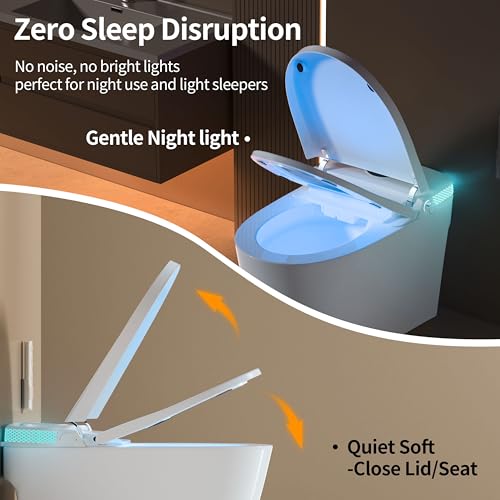 Smart Toilet with Bidet Heated Seat Dual Auto Flush Manual Seat & Lid | Child Mode Warm Water Wash Air Dry Tankless Electric One Piece Toilet for Bathroom with Siphon Dual Flush 0.8/1.2 GPF - color: Cream White