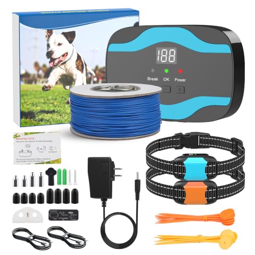 RUXAN Electric Fence for Dogs, Underground Dog Fence System Up to 3/4 Acre | Rechargeable , Stable Signal , Easy to Set Up , No Extra Fee , Independent Control for Multiple Dogs, Ideal for Outdoor Yard - color: Orange&Blue