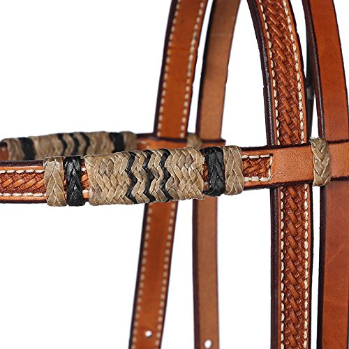 NRS Rawhide Browband Headstall with Quick Change Bit Ends