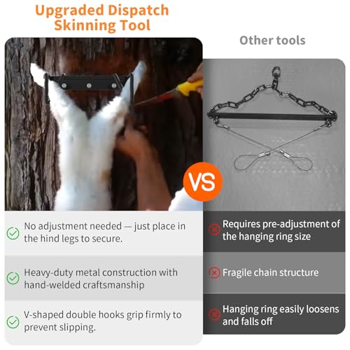 Meat Rabbit Dispatch Skinning Tool – Heavy Metal Rabbit Squirrel Small Game Skinning Gutting Tool for Humane Processing of Rabbits, Squirrels, and Other Small Animals - style: Skinning Tool