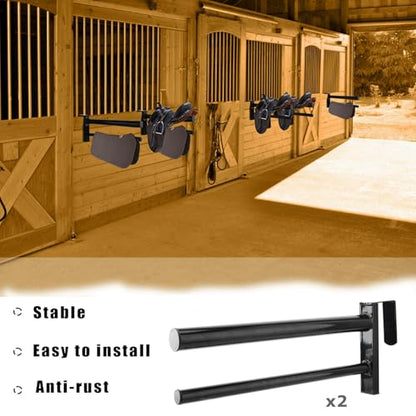 6PCS Saddle Rack,Heavy Duty Portable Saddle Rack Stand Removable Saddle Stand with 2 Bars for English and Western Saddles