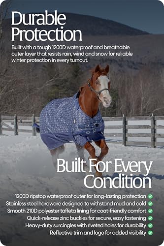 Equinavia Arktis Reg. Neck Lightweight Turnout Blanket 100g - Skipper Blue - 72 in - color: Skipper Blue, size: 72 in