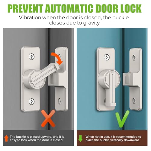 Barn Door Lock Hardware, 90 Degree Flip Latch Privacy Lock, Nickel | Heavy Duty Zinc Alloy Sliding Barn Door Latch for Bathroom, Bedroom, Closet, Garage, Shed and Gate - color: Nickel-1PC