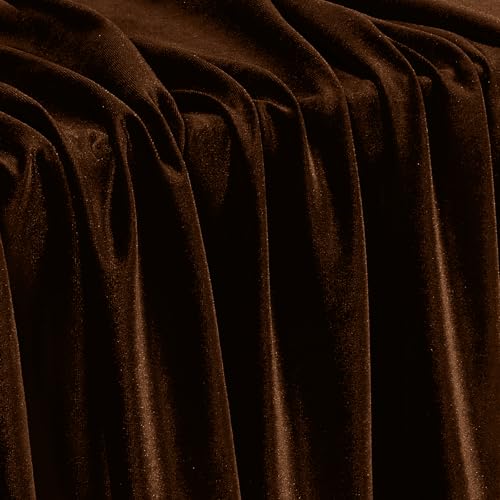 KKJIAF 2 Yard Chocolate Brown Stretch Velvet Fabric 60" Wide for DIY Crafts - color: Chocolate Brown, size: 2 Yard