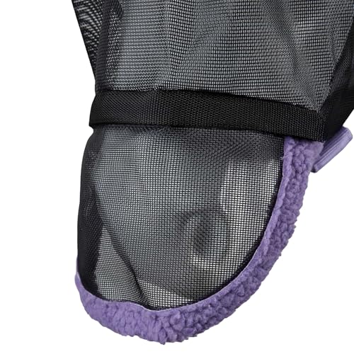 Horze Wire-Framed Soft Mesh Fleece-Lined Fly Mask with UV Protection - Lavender Frost - S - color: Lavender Frost, size: S