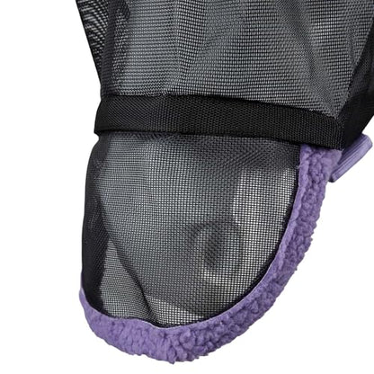 Horze Wire-Framed Soft Mesh Fleece-Lined Fly Mask with UV Protection - Lavender Frost - S - color: Lavender Frost, size: S