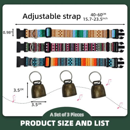 Goat Collars and Bells，Durable Nylon Adjustable Collar (Gradation) - color: Gradation, size: 3 PCS