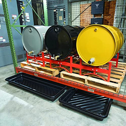 PIG Containment Tray - Rim to Rim Dimensions 52.25" L x 16.25" W x 5" H Utility Tray - Interior Bottom Dimensions 48" L x 12" W - 11.96 gal. Sump Capacity - PAK918 - size: 52.3" x 16.3" x 5"