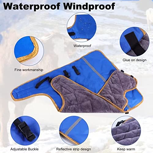 Calf Blanket with Fleece Lining, Calves Warm Clothes Calf Saver Coat, Sheep Goat Blanket, for Keep Cows Goats Sheeps Warmming, Thickened Belly Protection 1Pcs