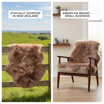 Super Area Rugs Buff Tan Sheepskin Rug Genuine Single 2x3ft Pelt Fluffy Fur Seat Cushion and Chair Cover - color: Tan, size: 2' x 3' (Natural)