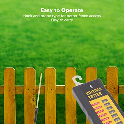 Electric Fence Voltage Tester, 8 Neon Lights Digital Electric Fence Tester Fault Voltage Meter 12KV PortableFence Fault Finder for Farms Livestock