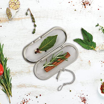 HIC Kitchen Herb Infuser Pod, 18/8 Stainless Steel Mesh, For Herbs, Spices, and Loose Teas - color: Infuser Pod, size: Single